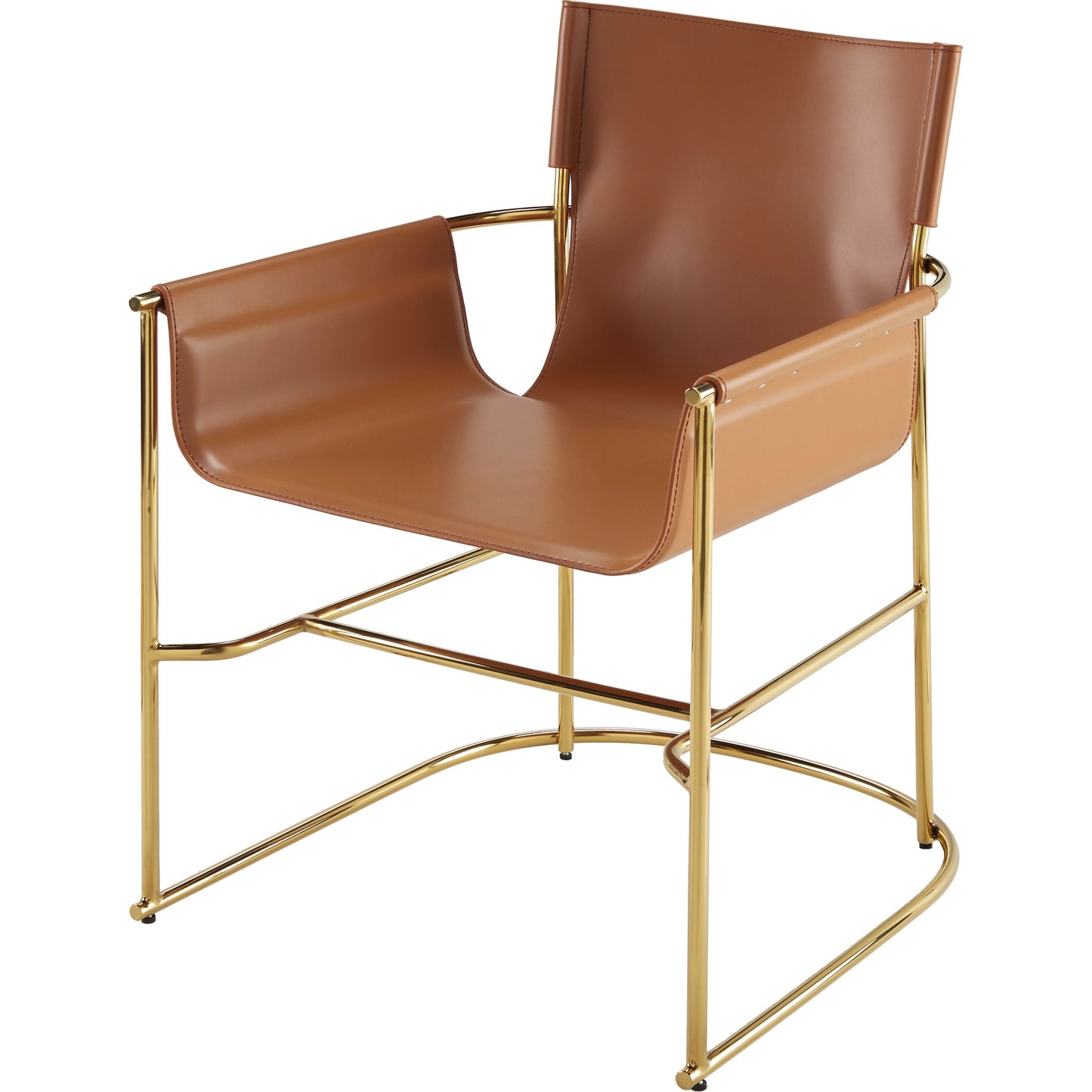 001 SI-2053484 | Primary Silo | Kara - 497370 by Surya in camel and electroplated. Made from upholstery: pvc, base: stainless steel, fill: 100% polyurethane foam in a modern style.