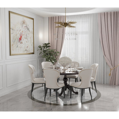 Lark 6-Light Chandelier by Lumanity in brass. Made from iron, crystal in a modern style.