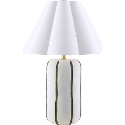 Kinki Accent Table Lamp by Livabliss in hand painted. Made from ceramic, linen, polyester, iron in a unique style.