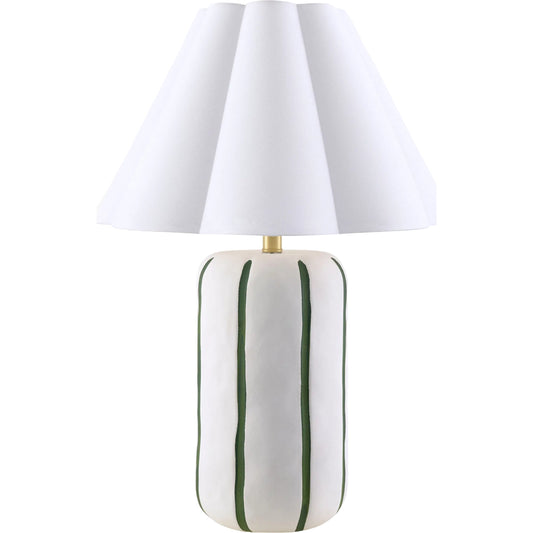 Kinki Accent Table Lamp by Livabliss in hand painted. Made from ceramic, linen, polyester, iron in a unique style.