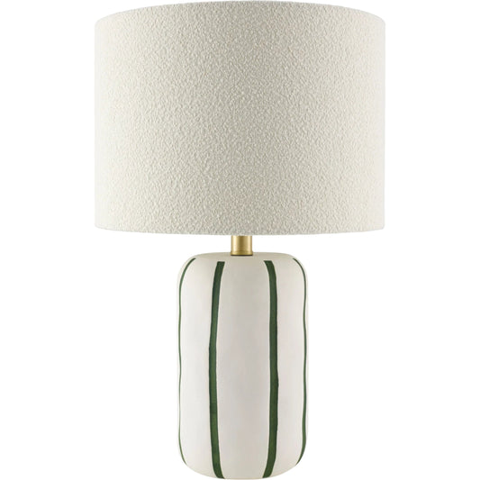 Kinki Accent Table Lamp by Livabliss in hand painted. Made from ceramic, linen, polyester, iron in a unique style.