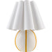 Kinki Round Accent Table Lamp by Livabliss in hand painted. Made from ceramic, linen, polyester in a unique style.