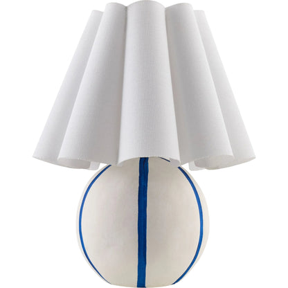 Kinki Round Accent Table Lamp by Livabliss in hand painted. Made from ceramic, linen, polyester in a unique style.