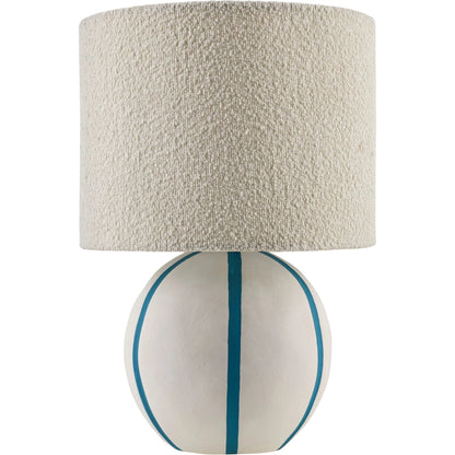Kinki Round Accent Table Lamp by Livabliss in hand painted. Made from ceramic, linen, polyester in a unique style.