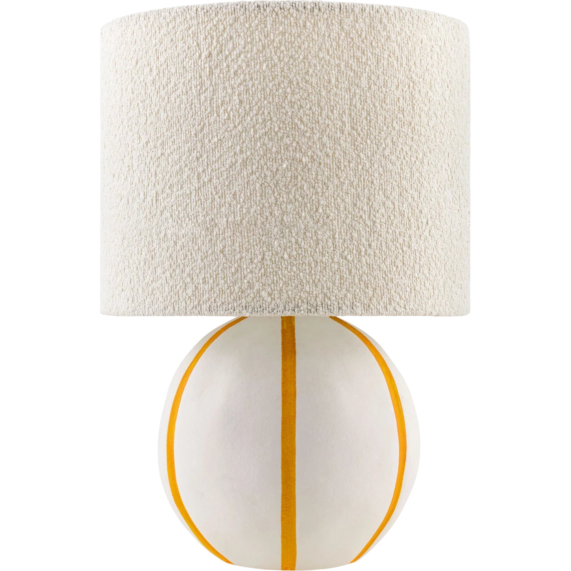 Kinki Round Accent Table Lamp by Livabliss in hand painted. Made from ceramic, linen, polyester in a unique style.