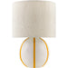 Kinki Round Accent Table Lamp by Livabliss in hand painted. Made from ceramic, linen, polyester in a unique style.