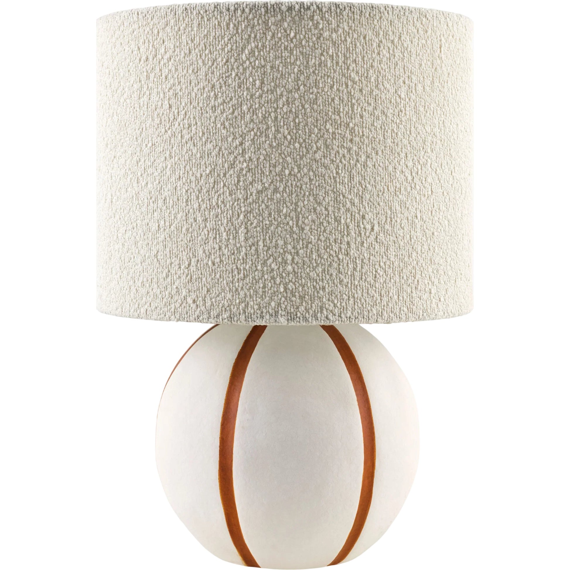 Kinki Round Accent Table Lamp by Livabliss in hand painted. Made from ceramic, linen, polyester in a unique style.