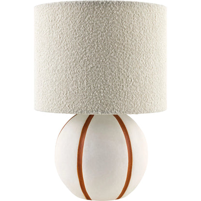 Kinki Round Accent Table Lamp by Livabliss in hand painted. Made from ceramic, linen, polyester in a unique style.