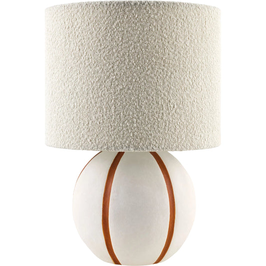 Kinki Round Accent Table Lamp by Livabliss in hand painted. Made from ceramic, linen, polyester in a unique style.