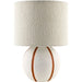 Kinki Round Accent Table Lamp by Livabliss in hand painted. Made from ceramic, linen, polyester in a unique style.
