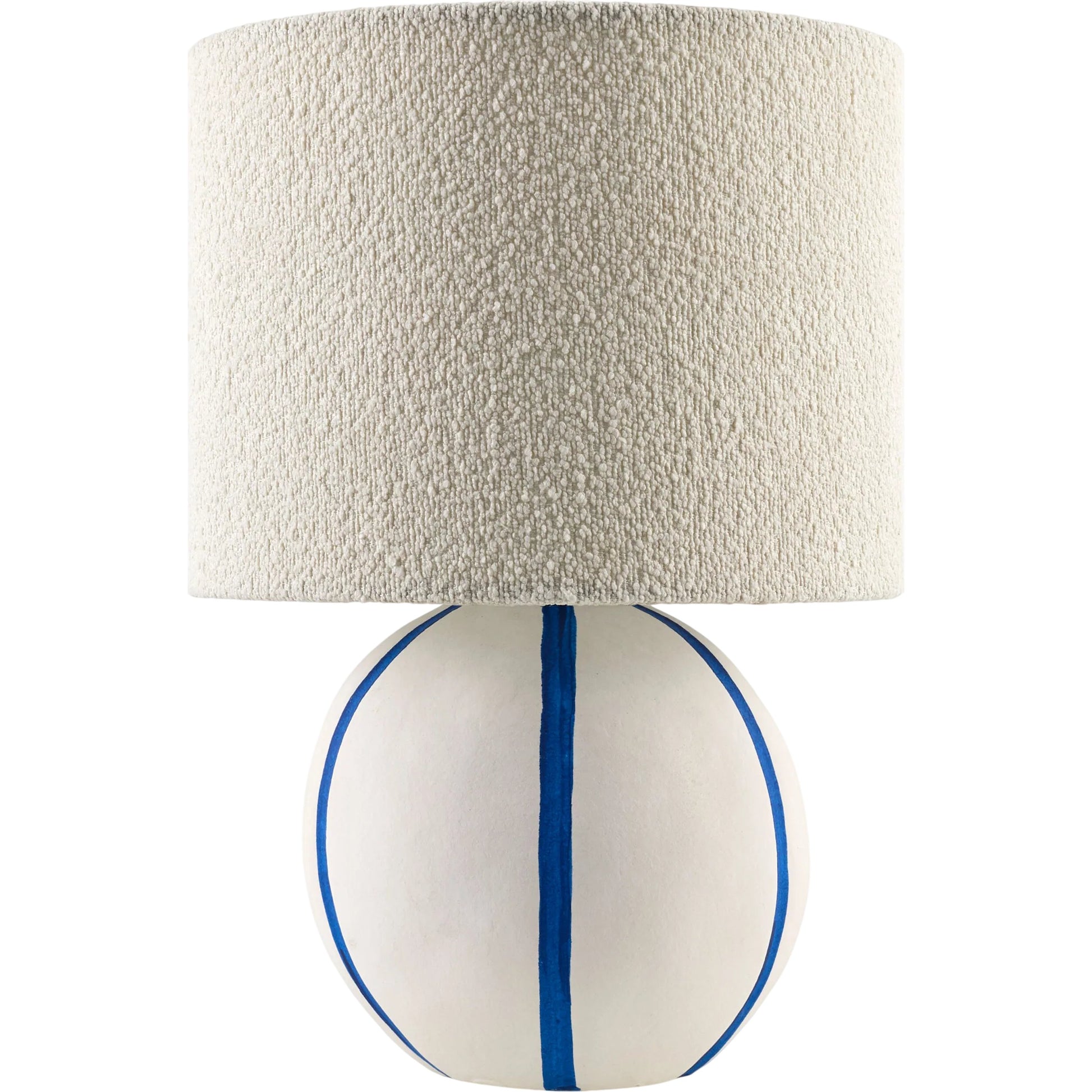 Kinki Round Accent Table Lamp by Livabliss in hand painted. Made from ceramic, linen, polyester in a unique style.