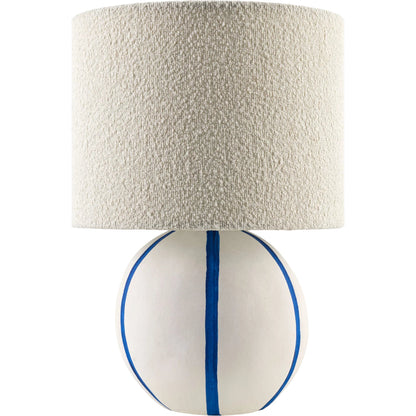 Kinki Round Accent Table Lamp by Livabliss in hand painted. Made from ceramic, linen, polyester in a unique style.