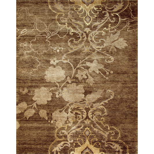 Qing Rug - 6067F by Feizy in brown, tan, ivory. Made from wool, viscose in a unique style.
