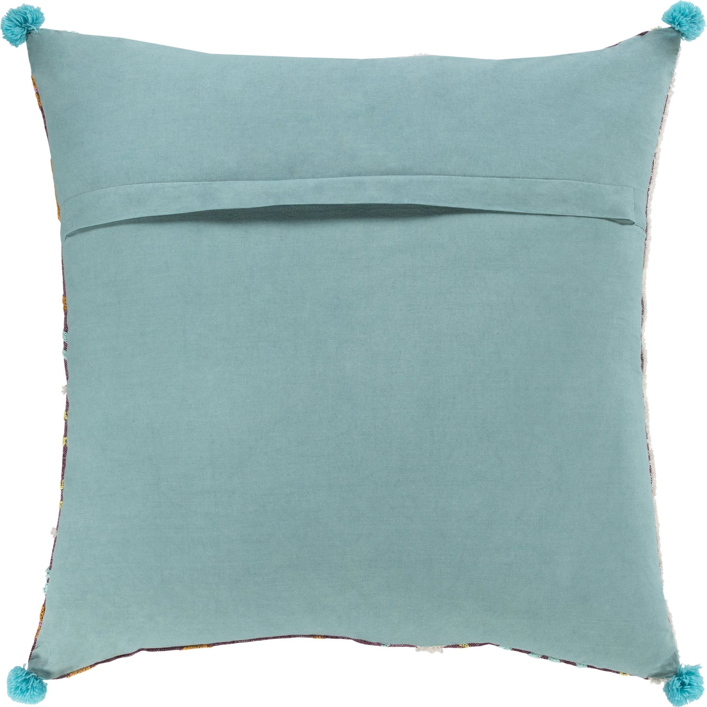 002 S-348305,S-348306,S-348307,S-348308,S-348309,S-348310 | Additional Silo | Kiko Pillow - 13447 by Surya in plum, aqua, lavender, orange, yellow, white. Made from 100% cotton in a eclectic & global style.