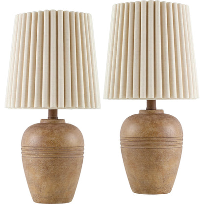 Kakisa Accent Table Lamp (Set of 2) by Livabliss in painted. Made from resin, linen, polyester in a transitional style.