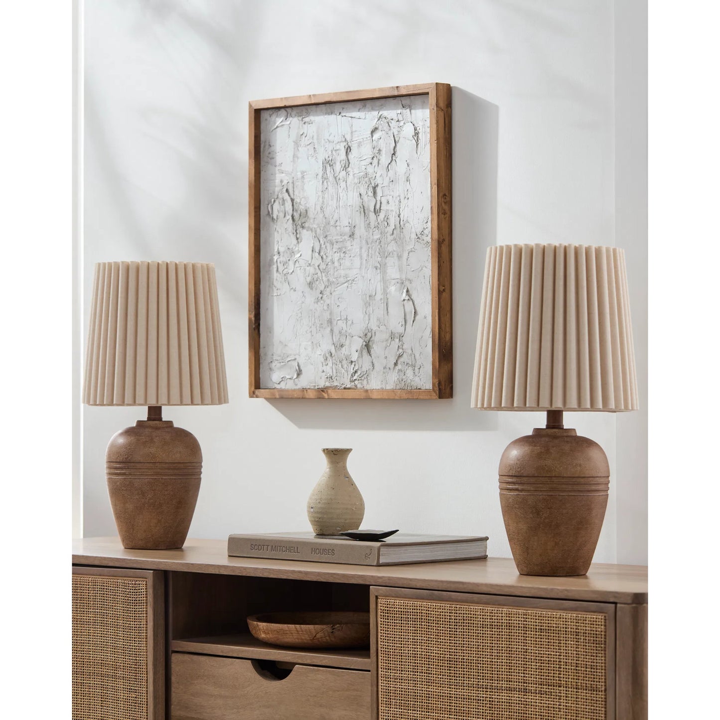 005 SI-2257940 | Lifestyle | Kakisa Accent Table Lamp (Set of 2) by Livabliss in painted. Made from resin, linen, polyester in a transitional style.