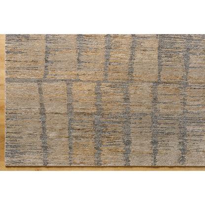 Kolkata KKT-2300 Rug by Surya in beige, taupe, slate gray, sandstone. Made from face: 60% wool, 40% silk, warp: 100% cotton in a unique style.