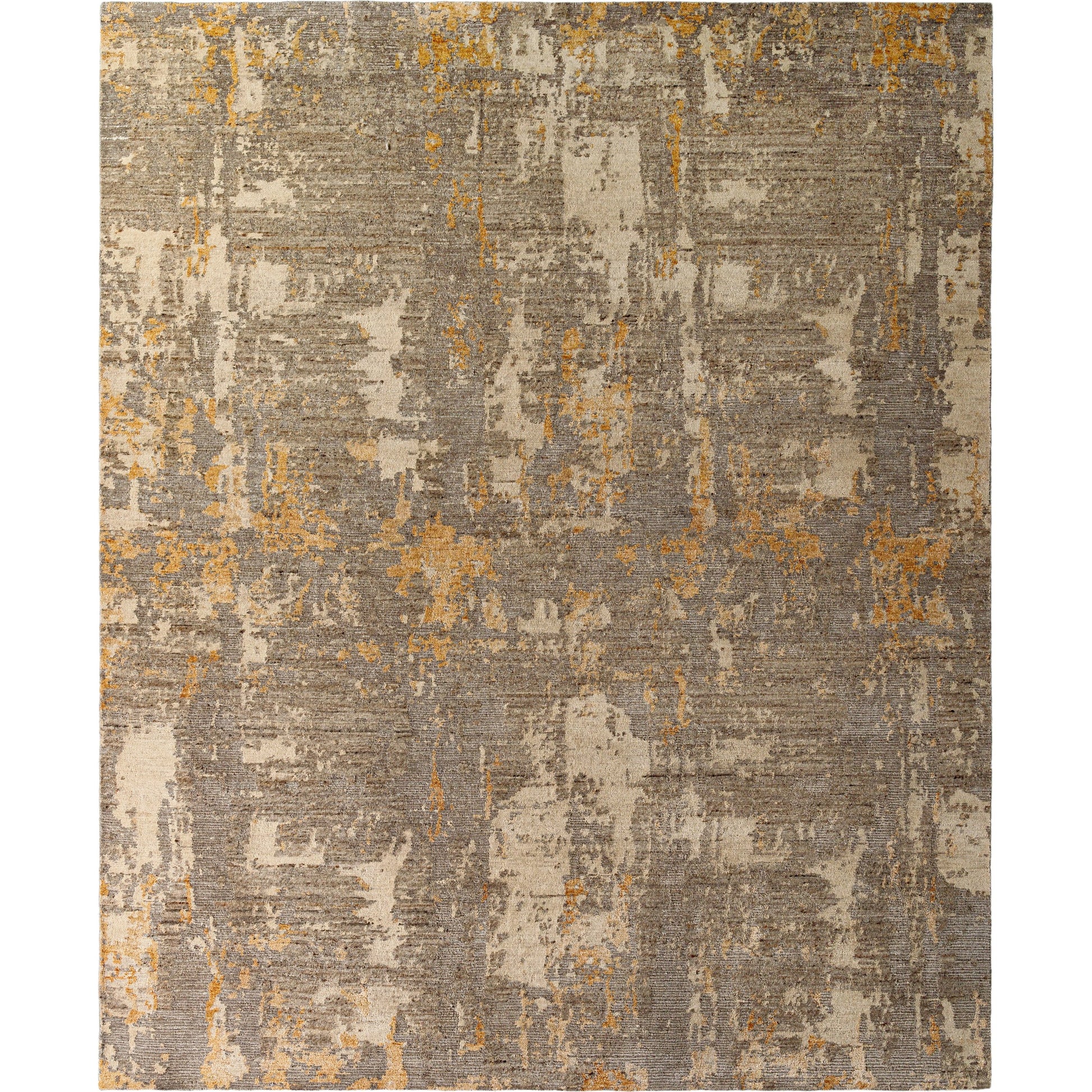 Kolkata KKT-2301 Rug by Surya in ochre, taupe, charcoal, ivory. Made from face: 60% wool, 40% silk, warp: 100% cotton in a unique style.