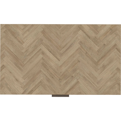 Garrison Nightstand by A.R.T. Furniture in washed oak, burnished brass. Made from parawood solids with ash embossing, white oak veneers, metal in a cottage & farmhouse style.