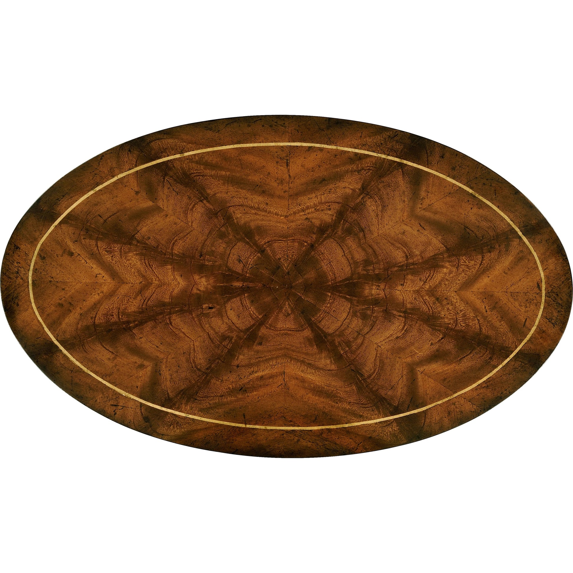 Sherwood Oak Mahogany Oval Lamp Table by Jonathan Charles in brown and light antique mahogany. Made from acacia in a traditional style.