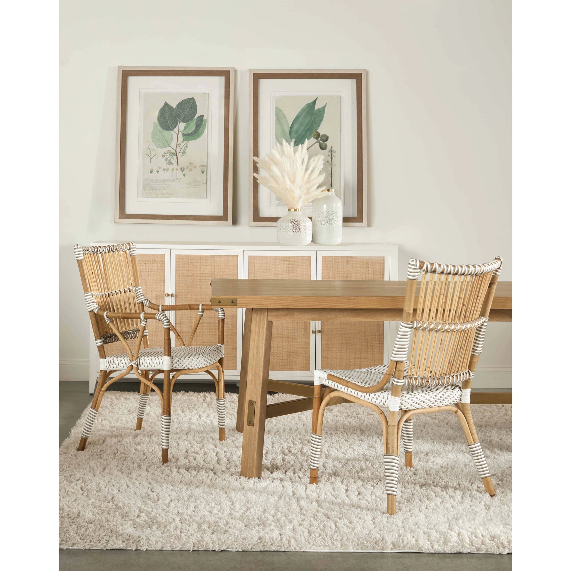 Klein Dining Table by Essentials For Living in light honey oak, brushed gold. Made from oak veneer, mdf, solid rubberwood, metal in a modern style.