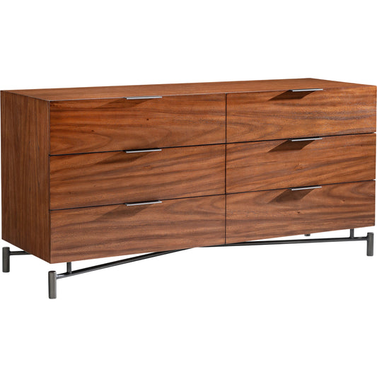Loft Brasea 60" Dresser by Bernhardt in brown. Made from wood, metal in a unique style.