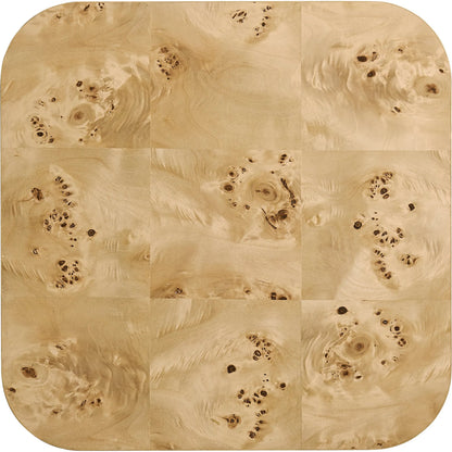 Veil End Table by Jonathan Charles in natural mappa burl. Made from mappa burl in a modern style.