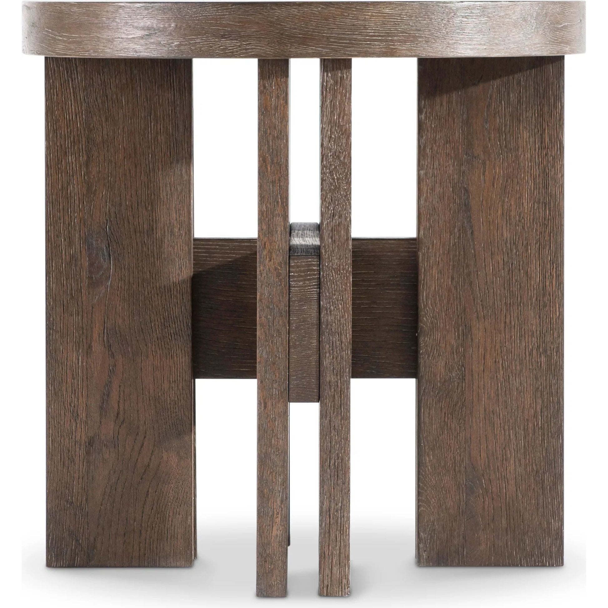Outline Round Side Table by Bernhardt in cassel. Made from wood in a transitional style.