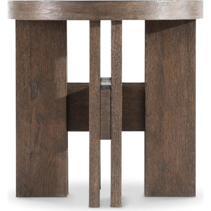 Outline Round Side Table by Bernhardt in cassel. Made from wood in a transitional style.