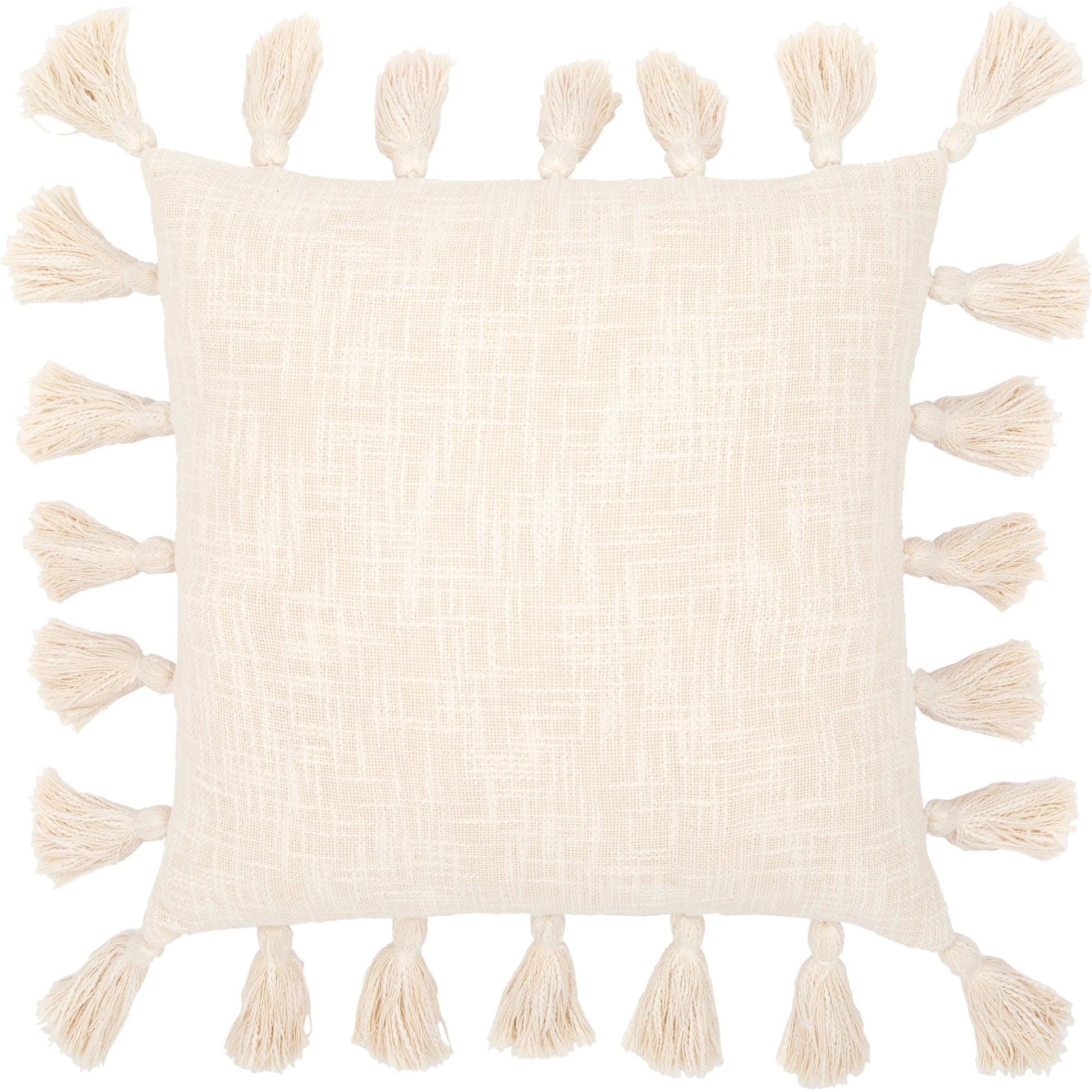 Kellie Pillow - 20681 by Livabliss in cream. Made from 100% cotton in a cottage & farmhouse style.