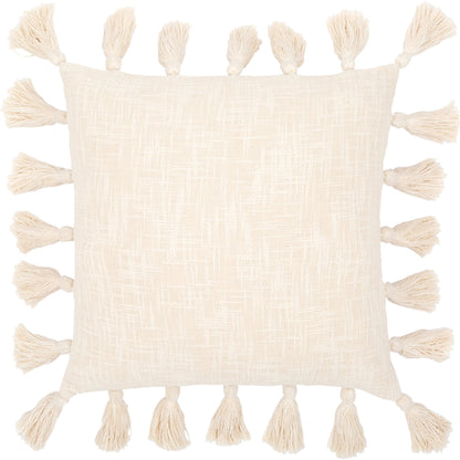 Kellie Pillow - 20681 by Livabliss in cream. Made from 100% cotton in a cottage & farmhouse style.