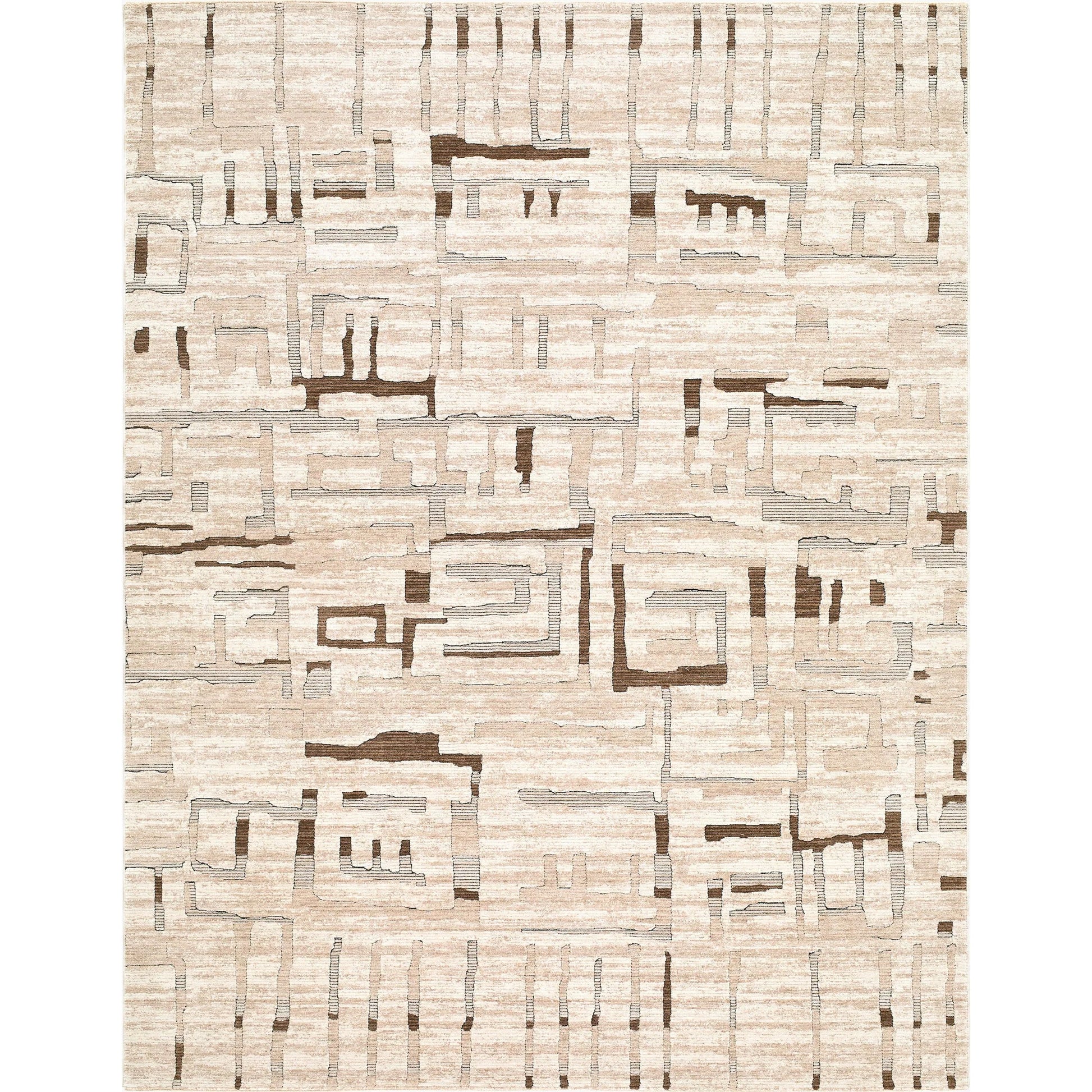 Keller KLR-2307 Rug by Livabliss in medium brown, beige, medium gray, charcoal, dark brown. Made from polyester in a unique style.