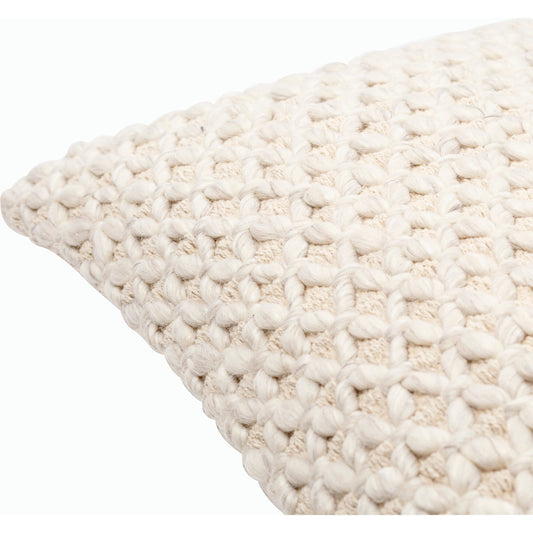 Karolyn Pillow - 8520 by Surya in cream. Made from 50% cotton, 25% viscose, 25% wool, 100% cotton in a cottage & farmhouse style.
