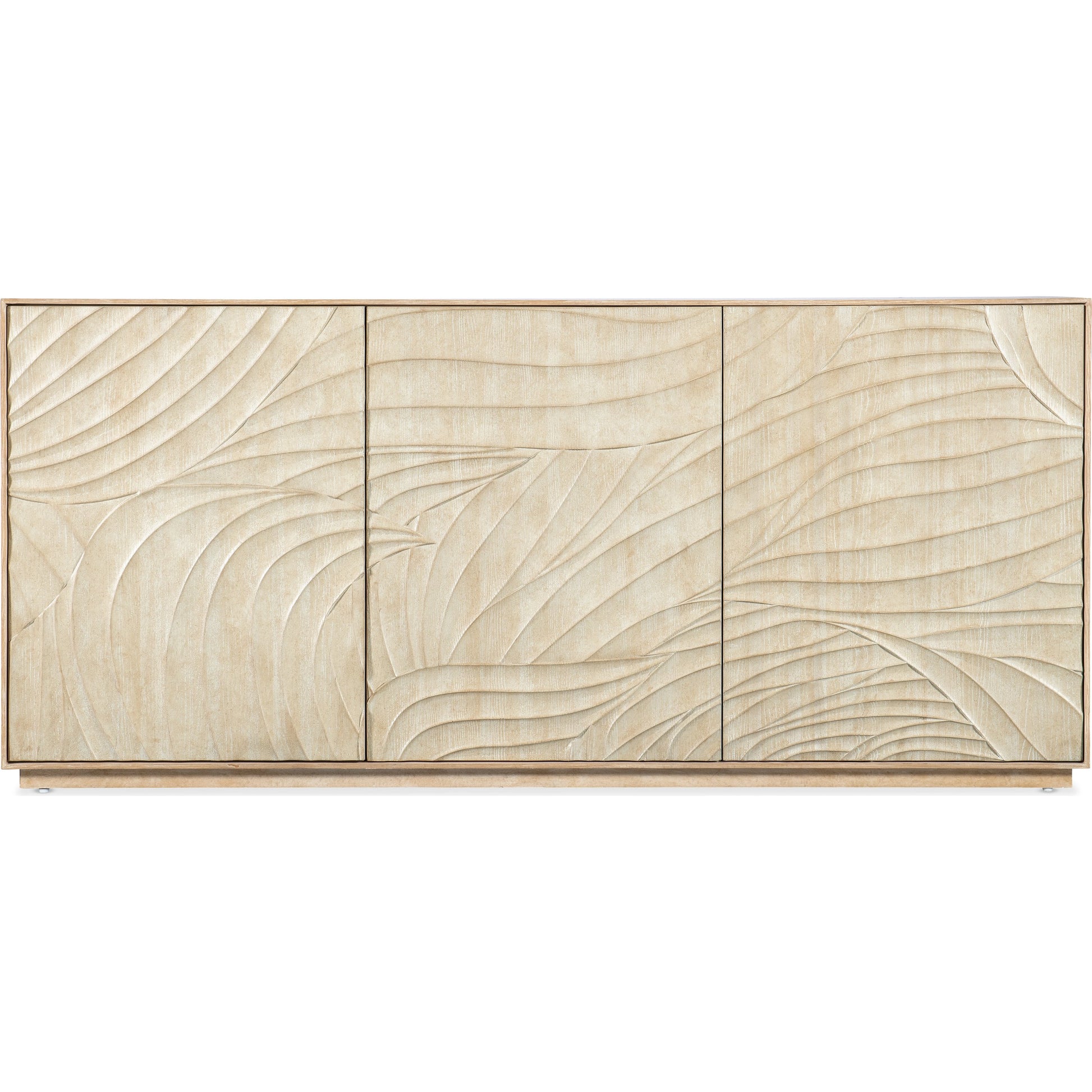 Retreat Entertainment Credenza by Hooker Furniture in dune. Made from oak veneers, resin in a cottage & farmhouse style.