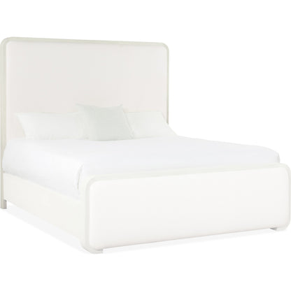 Serenity Ashore Upholstered Panel Headboard by Hooker Furniture in arctic and sand dollar. Made from wood, raffia, fabric in a modern style.