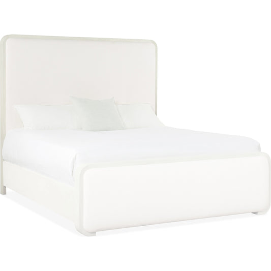 Serenity Ashore Upholstered Panel Headboard by Hooker Furniture in arctic and sand dollar. Made from wood, raffia, fabric in a modern style.