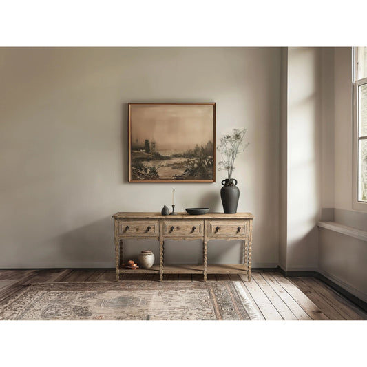 Sagehill Spindle-Leg Sideboard by Jonathan Charles in timberon grey oak. Made from oak in a unique style.