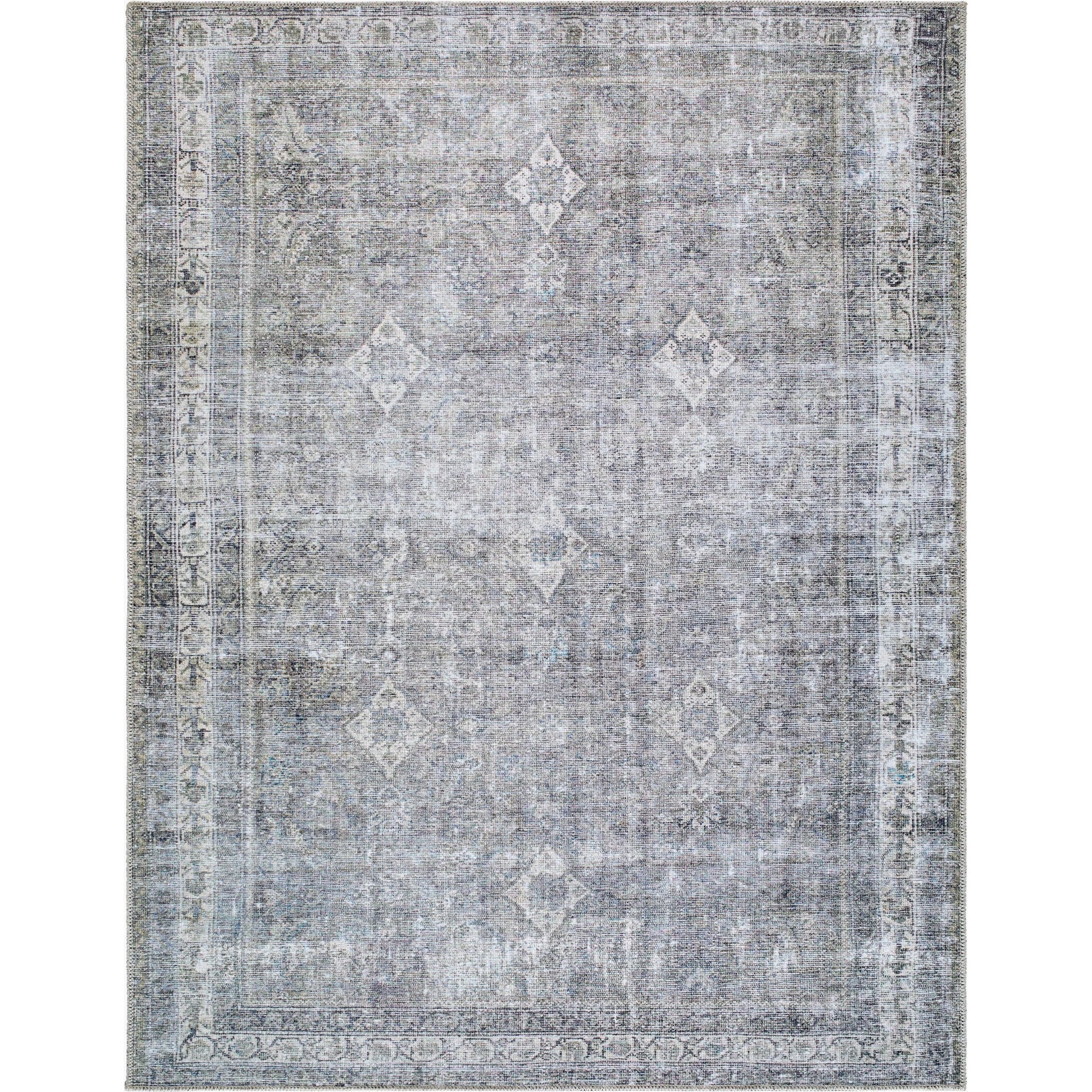 Kemer KMR-2311 Rug by Livabliss in sage, beige, aqua, seafoam, cream, black. Made from polyester in a unique style.