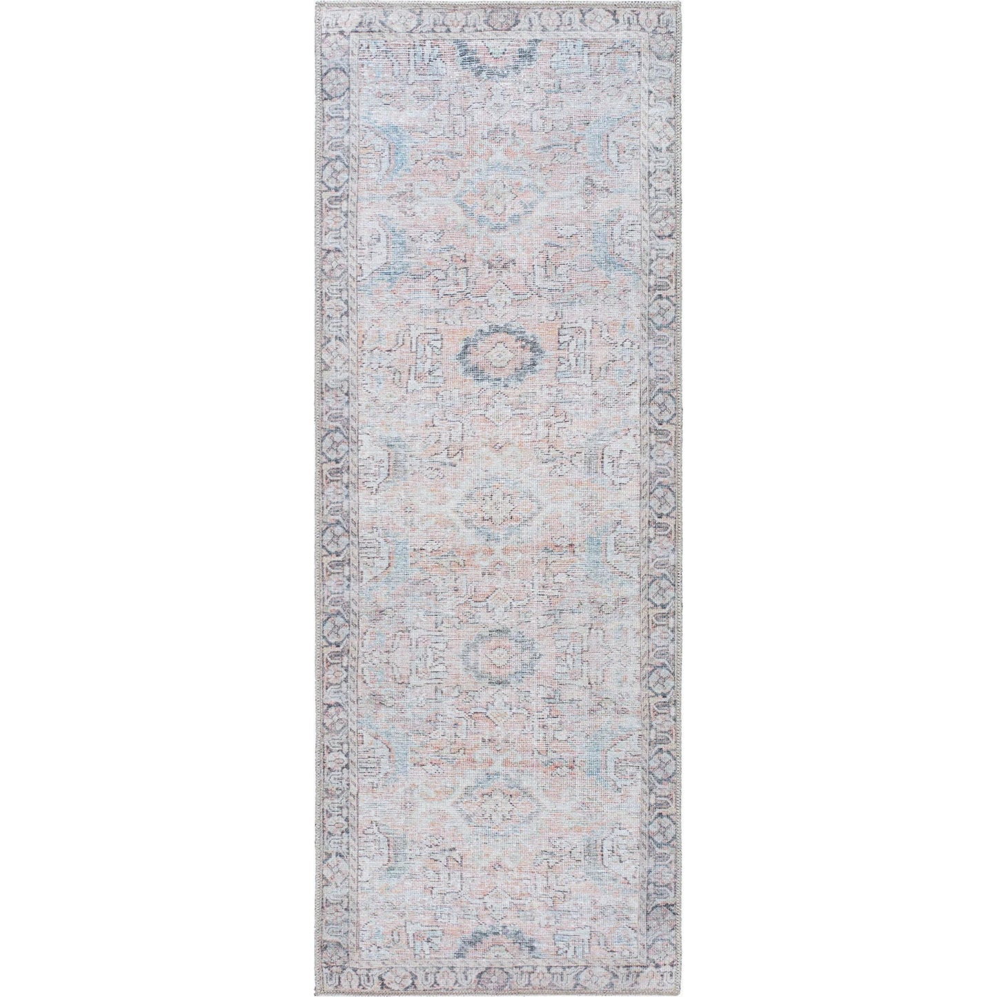 003 SI-2245539 | Primary Silo | Kemer KMR-2312 Rug by Livabliss in tan, charcoal, seafoam, aqua, dark brown, cream. Made from polyester in a unique style.