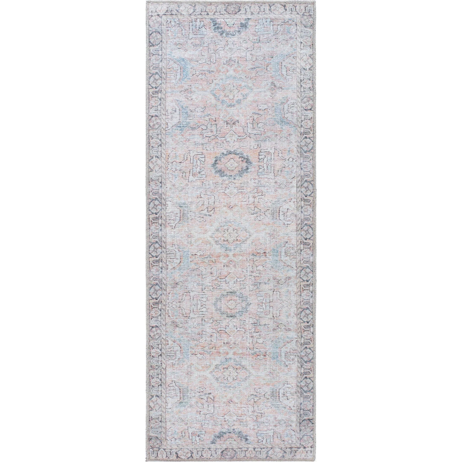 Kemer KMR-2312 Rug by Livabliss in tan, charcoal, seafoam, aqua, dark brown, cream. Made from polyester in a unique style.
