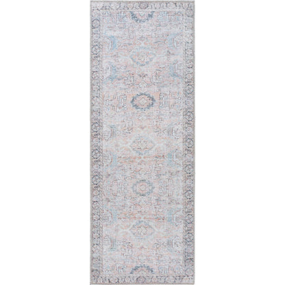 Kemer KMR-2312 Rug by Livabliss in tan, charcoal, seafoam, aqua, dark brown, cream. Made from polyester in a unique style.