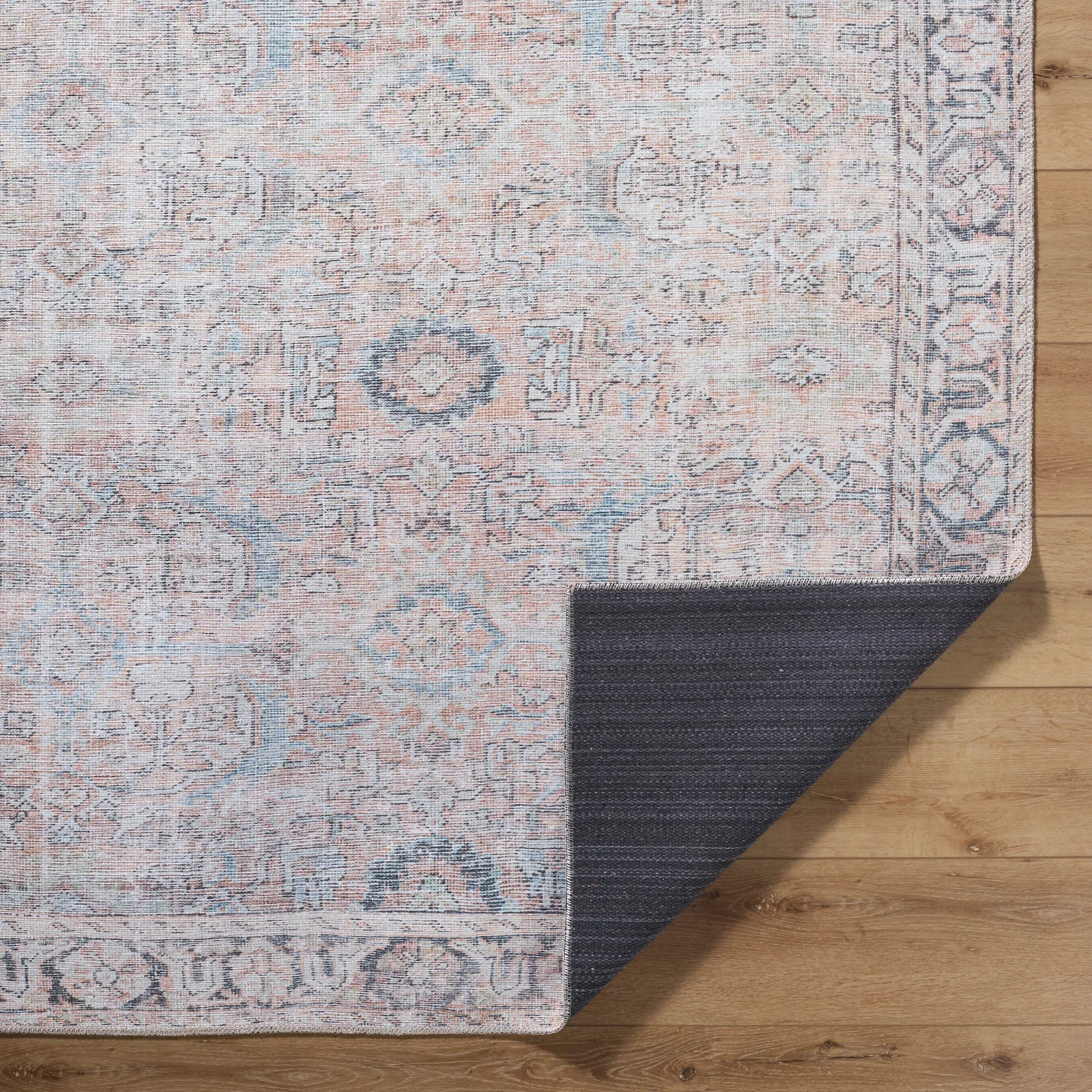 Kemer KMR-2312 Rug by Livabliss in tan, charcoal, seafoam, aqua, dark brown, cream. Made from polyester in a unique style.