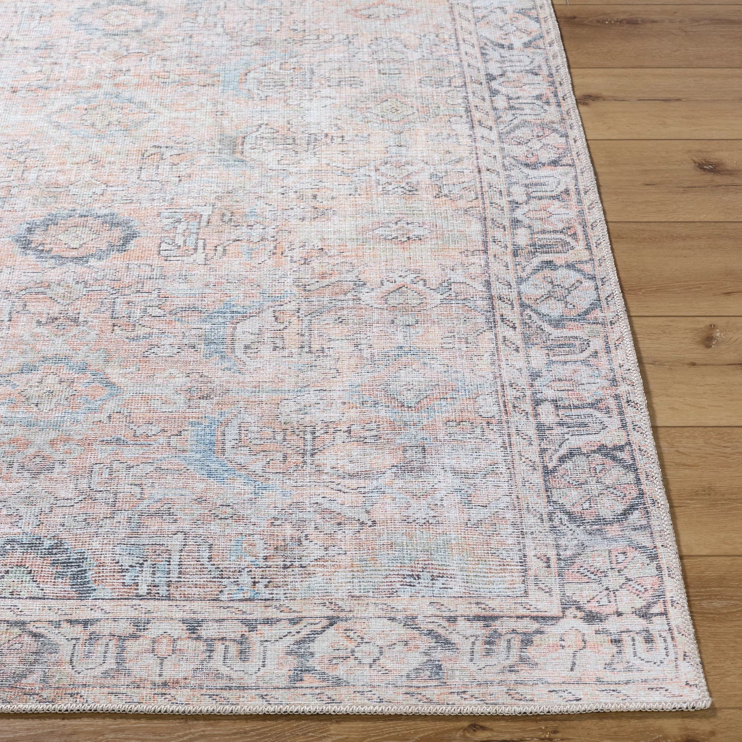 005 SI-2245538,SI-2245539,SI-2245540,SI-2245541,SI-2245542,SI-2245543 | Closeup | Kemer KMR-2312 Rug by Livabliss in tan, charcoal, seafoam, aqua, dark brown, cream. Made from polyester in a unique style.