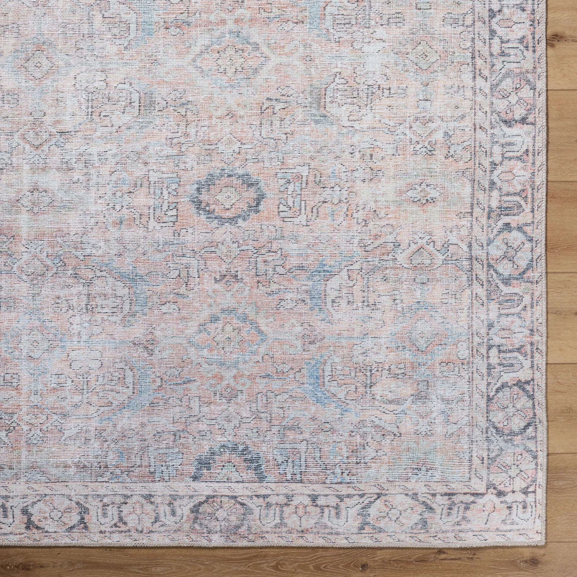 Kemer KMR-2312 Rug by Livabliss in tan, charcoal, seafoam, aqua, dark brown, cream. Made from polyester in a unique style.