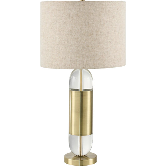 Kamas Accent Table Lamp - 538363 by Surya in platedtranslucentplatedplated. Made from crystal, iron, linen, polyester in a unique style.