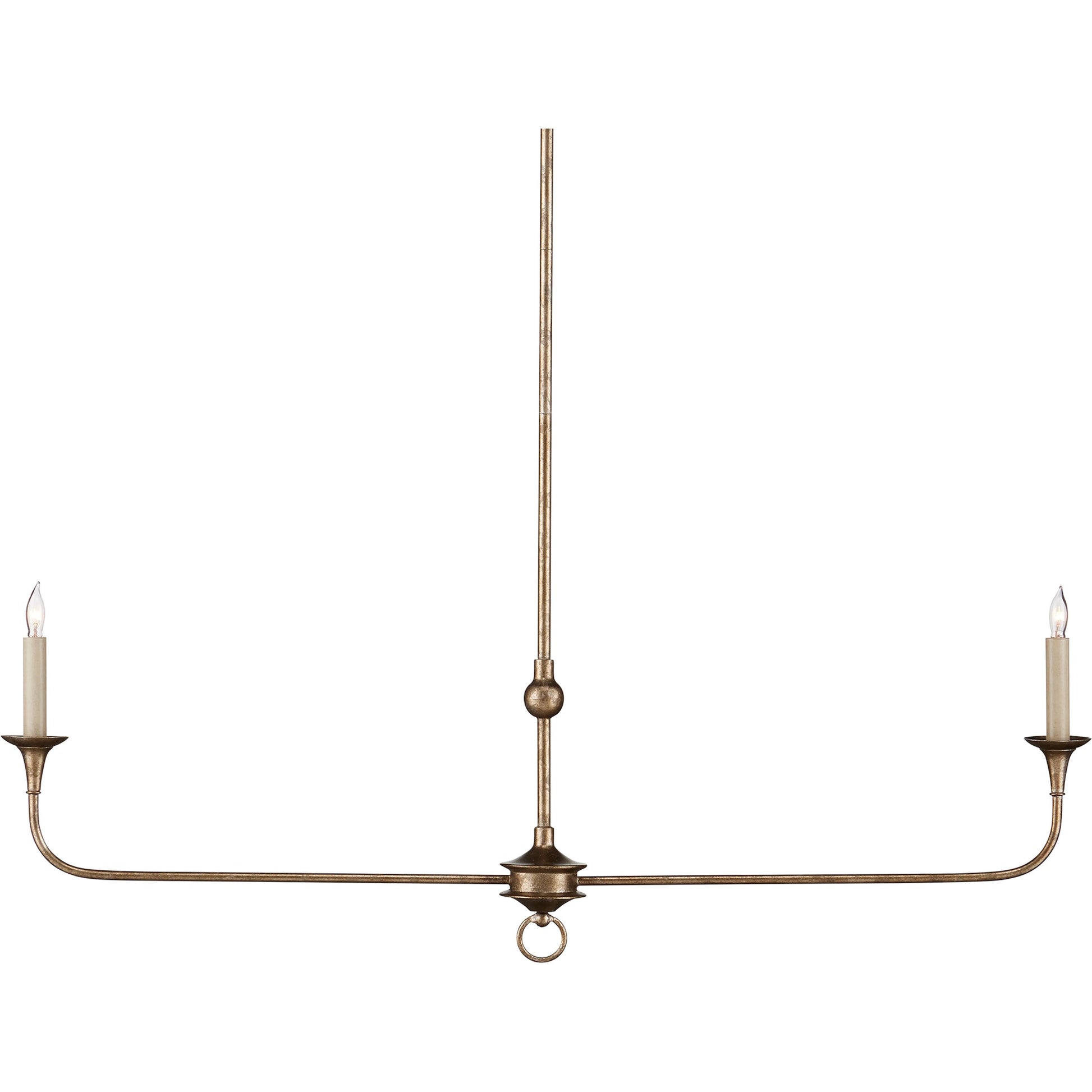 Nottaway Linear Chandelier by Currey and Company. Made from wrought iron in a traditional style.