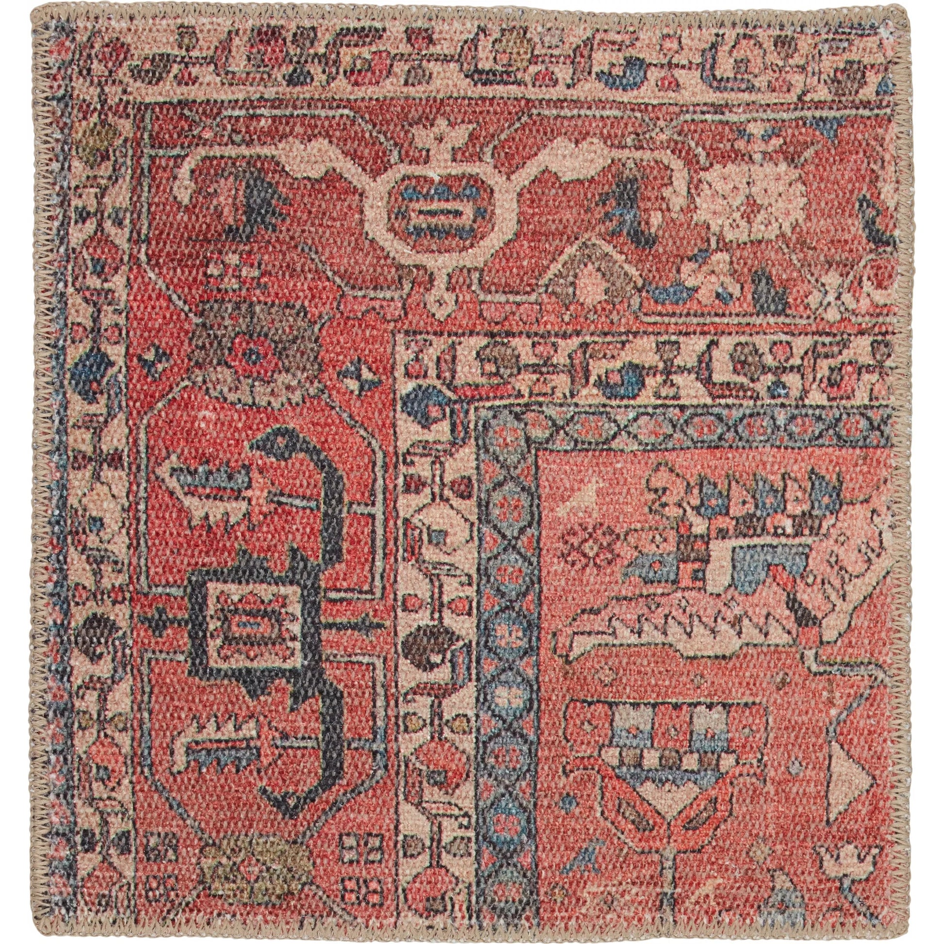 Kindred KND08 Rug by Jaipur Living in red, blue. Made from 100% polyester in a unique style.