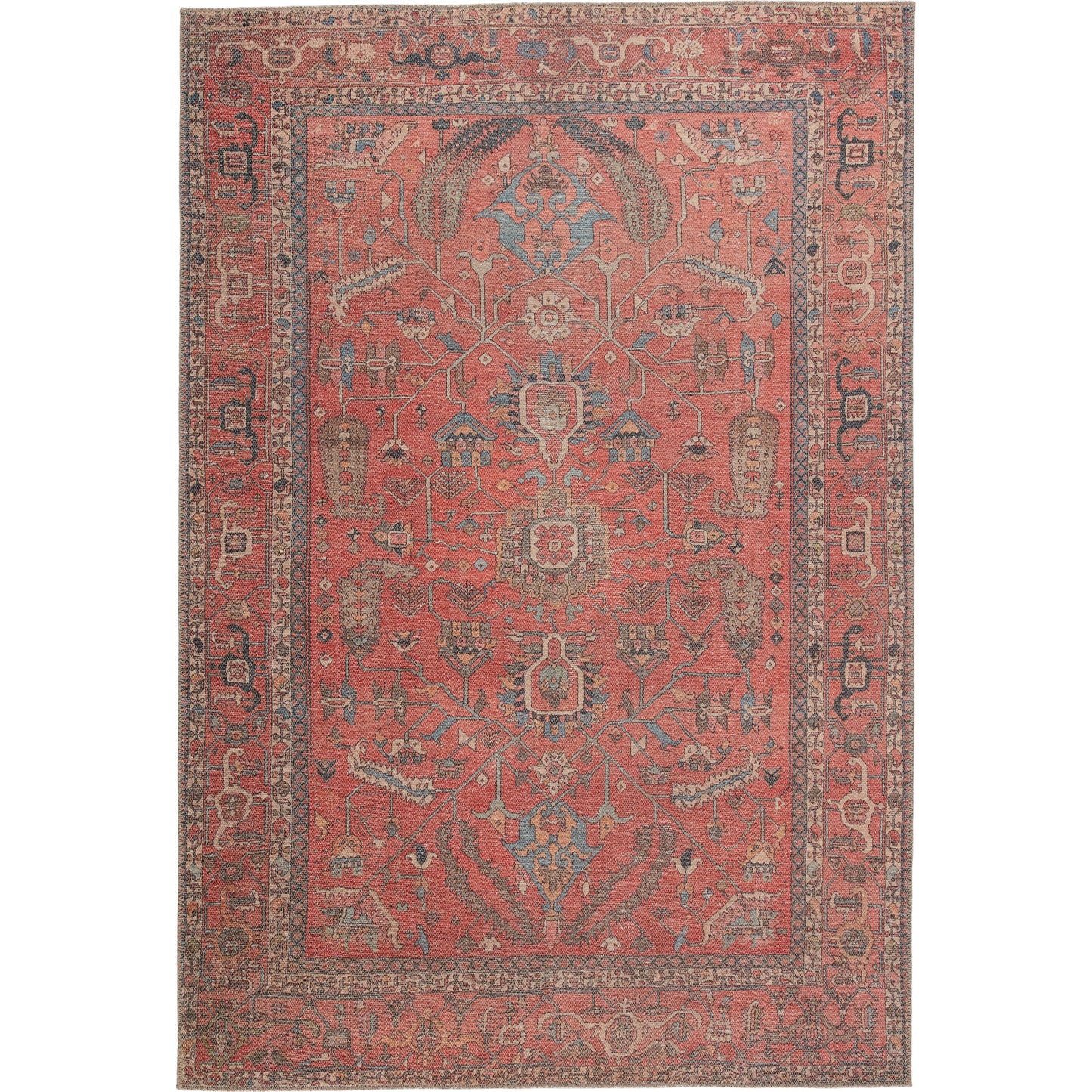 001 SI-1717698,SI-1717699,SI-1717700,SI-1785518,SI-2386252 | Primary Silo | Kindred KND08 Rug by Jaipur Living in red, blue. Made from 100% polyester in a unique style.