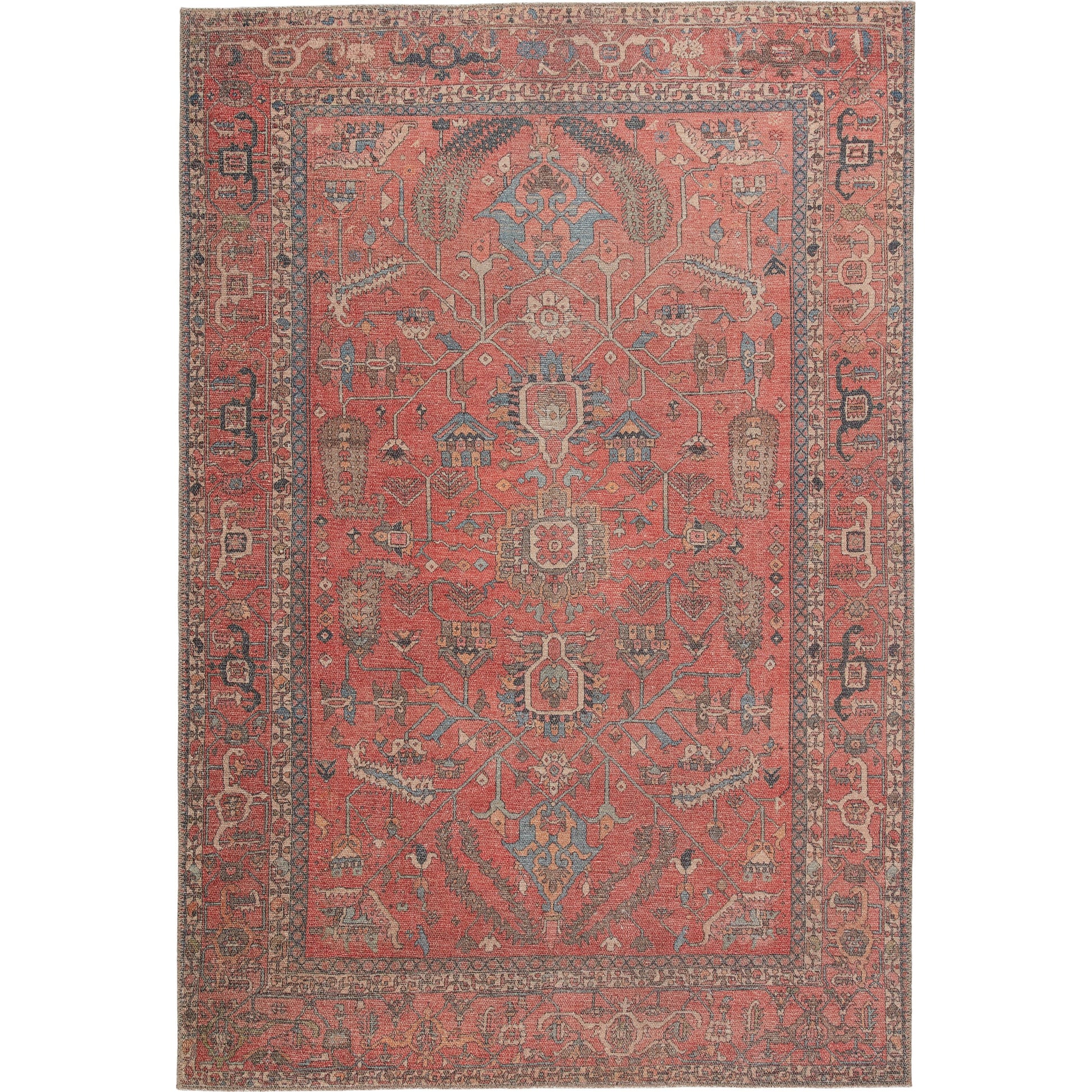 Kindred KND08 Rug by Jaipur Living in red, blue. Made from 100% polyester in a unique style.