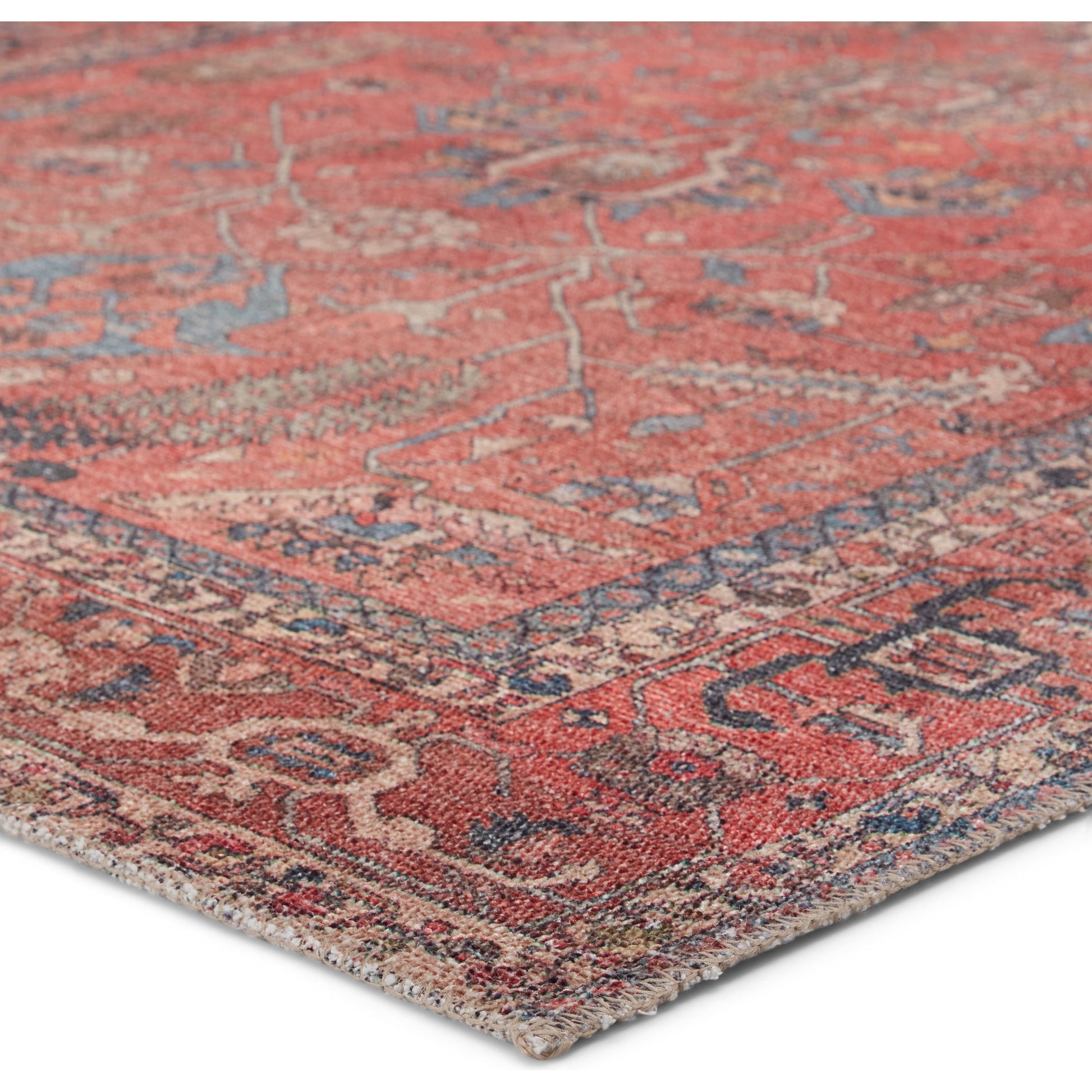 Kindred KND08 Rug by Jaipur Living in red, blue. Made from 100% polyester in a unique style.